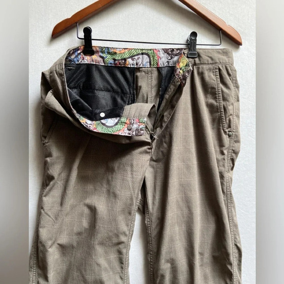 Lululemon Athletica checkered plaid straight leg khaki  athletic pants Sz 34 - Picture 8 of 13